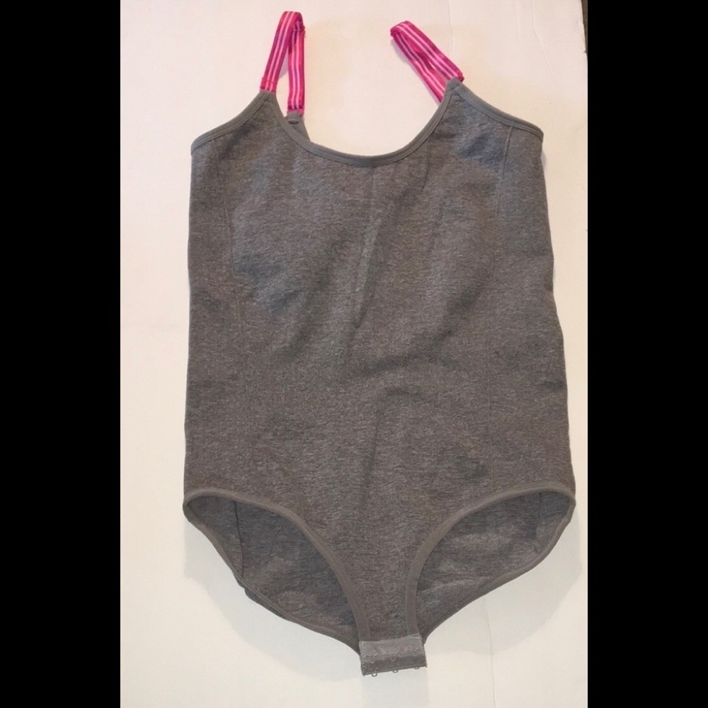 NWOT Flex Own it Gray & Pink Bodysuit